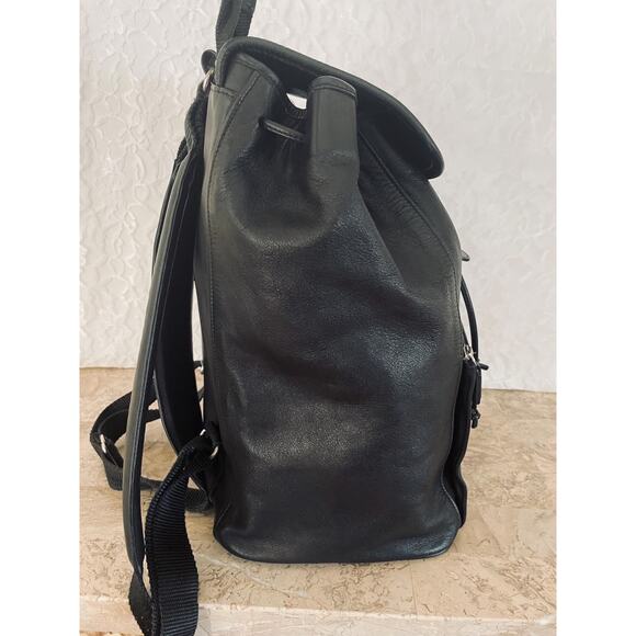 rare vtg COACH XL black Leather backpack / daypack / Rucksack serial# 0529 - Picture 4 of 9